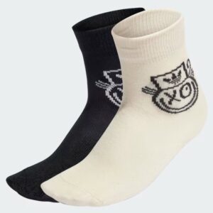 שני זוגות גרבי אדידס קרסול שחור ובז'