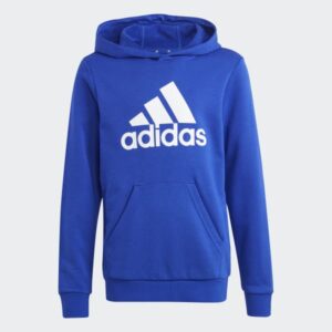 big logo essentials cotton hoodie blue ic6834 01 laydown