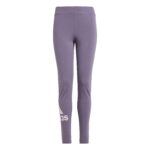 girls essentials big logo cotton tights purple